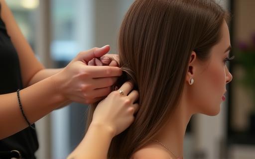 ヘアスタイリング施術風景